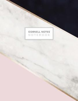 Cornell Notes Notebook: Pink White Black Marble Chic Cornell Note Paper Notes Taking Journal for School Students College Ruled Lined Large Notebook, 8.5 x 11 in