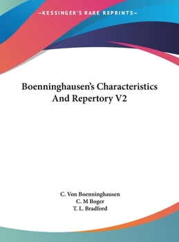 Hardcover Boenninghausen's Characteristics And Repertory V2 Book