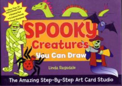 Paperback Spooky Creatures You Can Draw: The Amazing Step-By-Step Art Card Studio [With More Than 30 Instructional CardsWith 8 Colored PencilsWith Pencil Sharpe Book
