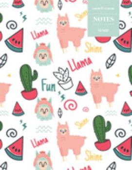 Cornell System Notes 110 Pages: Cactus Notebook for Professionals and Students, Teachers and Writers | Succulent Llama Pattern