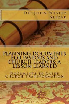 Paperback Planning Documents for Pastors and Church Leaders: A Lesson Learned Book