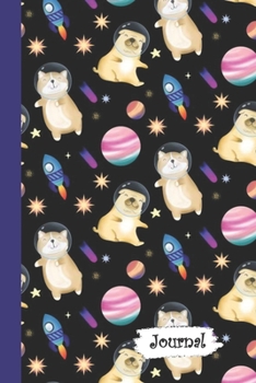 Journal: Happy Outer Space Astronaut Diary with Blank Lined Notebook Paper