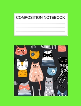 Composition notebook: Ruled (8.5 x 11 in), 110 Pages: Diary Book For Girl, Journal Notebook For Kids, Writing Journal Lined, Cute Pets green (8.5 x 11 in), 110 Pages (cute composition green)