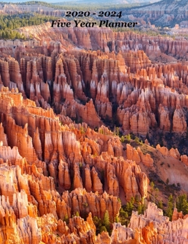 Paperback 2020 - 2024 Five Year Planner: Bryce Canyon Cover - Includes Major U.S. Holidays and Sporting Events Book