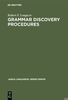 Hardcover Grammar Discovery Procedures: A Field Manual Book