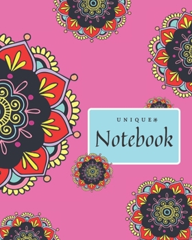 Paperback Unique Notebook: 'Unique Notebook' with Mandala designed cover 8' x 10' with 200 College Ruled line pages for note taking, composition, Book