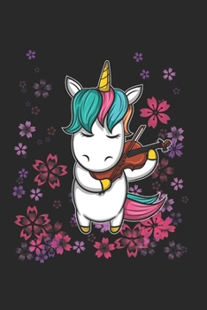 Flowers Violine Music Unicorn Notebook: Graph Paper Journal 6x9 - 120 Pages