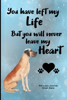 Paperback Pet Loss Journal Great Dane: Guided Prompt Keepsake Workbook Book