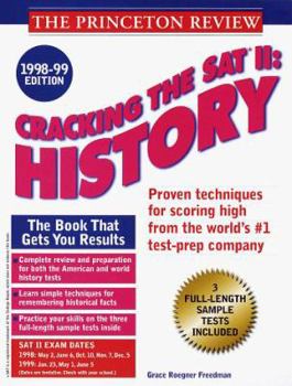 Paperback Cracking the SAT II History 1998-99 Edition Book