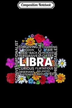 Composition Notebook: Cute Garish Libra Zodiac Women Girl Kid Horoscope Journal/Notebook Blank Lined Ruled 6x9 100 Pages