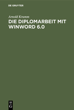 Hardcover Die Diplomarbeit mit WinWord 6.0 [German] Book