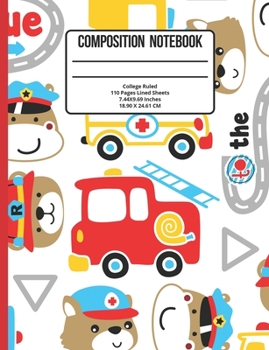 Paperback Composition Notebook College Ruled: Firefighter 110 Pages Book
