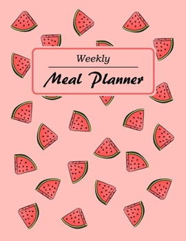 Paperback Weekly Meal Planner: 55 Weeks of daily Meals planning, Shopping list with fields to mark. No more wasting food. Meals diary, Journal - Pink Book