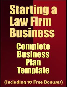 Paperback Starting a Law Firm Business: Complete Business Plan Template Book