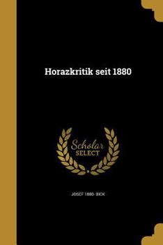 Paperback Horazkritik seit 1880 [German] Book