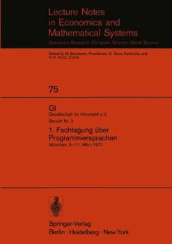 Paperback 1. Fachtagung Über Programmiersprachen: München, 9.-11. März 1971 [German] Book