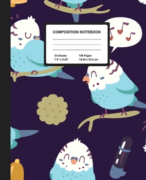 Composition Notebook: Cute Birds | Wide Ruled Paper Journal | Blank Lined Workbook for Teens Kids Students Girls, for Home School & Writing Notes