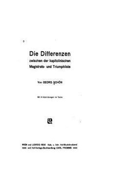 Paperback Die Differenzen Zwischen der Kapitolinischen Magistrats- und Triumphliste [German] Book