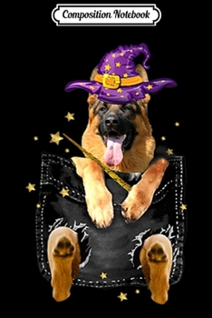 Composition Notebook: German Shepherd Witch in Pocket-German Shepherd Halloween  Journal/Notebook Blank Lined Ruled 6x9 100 Pages