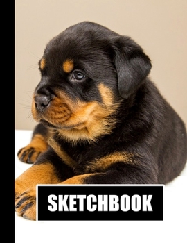 Sketchbook: Cute Black Puppy Dog Cover Design | White Paper | 120 Blank Unlined Pages | 8.5" X 11" | Matte Finished Soft Cover