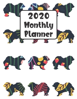 Paperback 2020 Monthly Planner: Chow Chow Dog - 12 Month Planner Calendar Organizer Agenda with Habit Tracker, Notes, Address, Password, & Dot Grid Pa Book