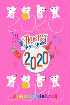 Paperback Happy New Year 2020 journal notebook: Fireworks Party Sparklers Firework Pink Lined Journal Writing Diary. Book