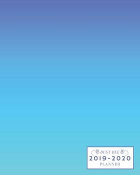 Paperback 2019-2020: Weekly and Monthly Academic Calendar/Agenda July 2019 - June 2020 Sky Blue to Light Blue Gradient Book