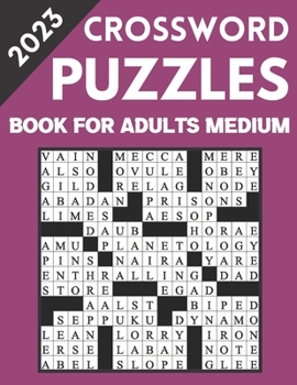 Paperback 2023 Crossword Puzzles Book For Adults Medium Book