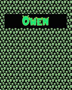 Paperback 120 Page Handwriting Practice Book with Green Alien Cover Owen: Primary Grades Handwriting Book