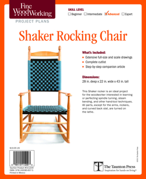 Misc. Supplies Fine Woodworking's Shaker Rocking Chair Plan Book