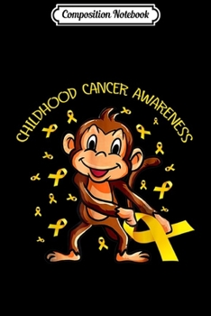 Composition Notebook: Flossing Monkey Childhood Cancer Awareness Gold Ribbon Gift  Journal/Notebook Blank Lined Ruled 6x9 100 Pages