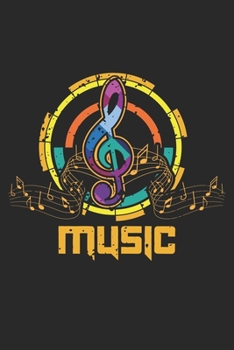Music: Buntes Höhenschlüsselorchester Chor Musiksymbol  Notizbuch liniert DIN A5 - 120 Seiten für Notizen, Zeichnungen, Formeln | Organizer Schreibheft Planer Tagebuch