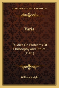 Paperback Varia: Studies On Problems Of Philosophy And Ethics (1901) Book