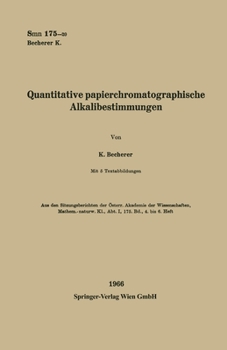Paperback Quantitative papierchromatographische Alkalibestimmungen [German] Book