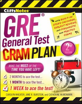 Paperback Cliffsnotes GRE General Test Cram Plan 2nd Edition Book