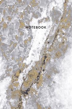 Paperback Notebook: White Glimmer Marble - Notizbuch in moderner Marmor Optik - ca. DIN A5 (6x9''), kariert, 108 Seiten, Wei?er Marmor mit Book
