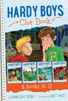 Hardcover Hardy Boys Clue Book 4 Books in 1!: The Video Game Bandit; The Missing Playbook; Water-Ski Wipeout; Talent Show Tricks Book