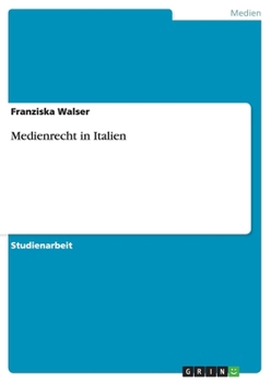 Paperback Medienrecht in Italien [German] Book