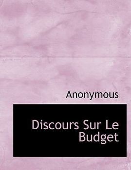 Discours Sur le Budget