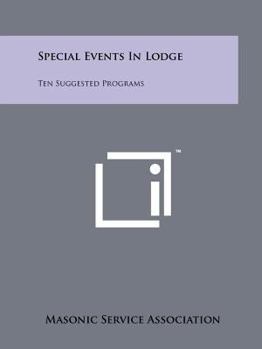 Paperback Special Events in Lodge: Ten Suggested Programs Book