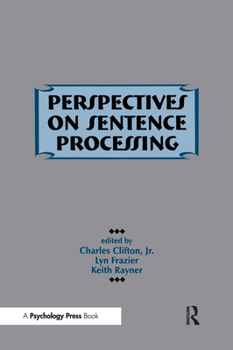 Paperback Perspectives on Sentence Processing Book