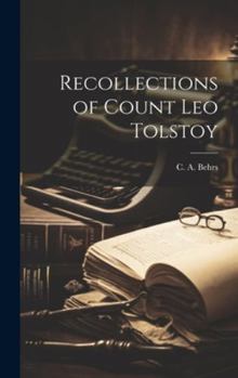Hardcover Recollections of Count Leo Tolstoy Book