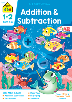 Paperback School Zone Addition & Subtraction Grades 1-2 Workbook Book