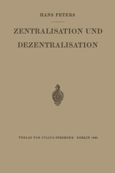 Paperback Zentralisation Und Dezentralisation [German] Book