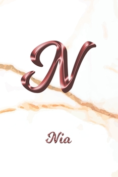 Nia: Sketchbook | Blank Imaginative Sketch Book Paper | Letter N Rose Gold White Marble Pink Effect Cover | Teach & Practice Drawing for Experienced & ... Doodle Pad | Create, Imagine & Learn to Draw