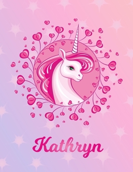 Kathryn: Unicorn Large Blank Primary Sketchbook Paper | Pink Purple Magical Horse Personalized Letter K Initial Custom First Name Cover | Drawing ... | Art Sketch Book| Create & Learn to Draw