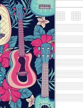 Guitar Tab Notebook: 6 String Chord and Tablature Staff Music Paper, Floral Guitars Cover