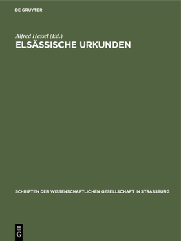 Hardcover Elsässische Urkunden [German] Book
