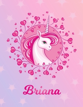 Briana: Unicorn Sheet Music Note Manuscript Notebook Paper | Magical Horse Personalized Letter C Initial Custom First Name Cover | Musician Composer ... Notepad Notation Guide | Compose Write Songs