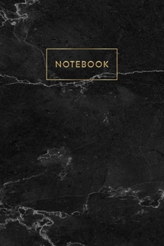 Notebook: Black Marble - Notizbuch in moderner Marmor Optik | ca. DIN A5 (6x9''), dot grid, 108 Seiten, Schwarzer Marmor mit Gold | für Notizen, ... Organizer, Kalender, Semesterplaner, Journal